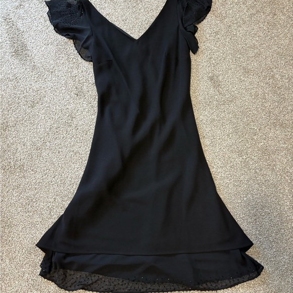 Vintage Jessica Black Cocktail Midi Beaded Dress Size 12 - Picture 14 of 14